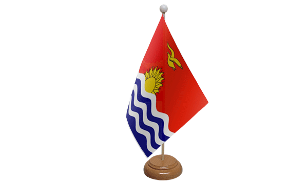 Kiribati Small Flag with Wooden Stand